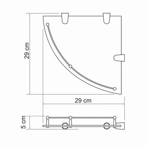 Wasserkraft K-544 Полка стеклянная угловая — фото №2