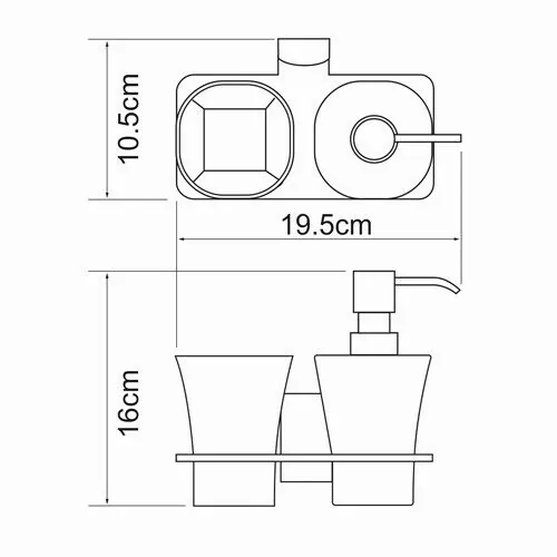 Wasserkraft Leine K-5089 Держатель стакана и дозатора — фото №2