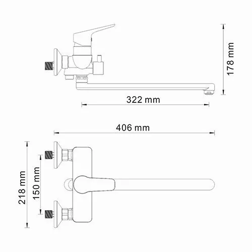 Wasserkraft Lippe 4502L Смеситель для ванны с длинным изливом, цвет хром — фото №2