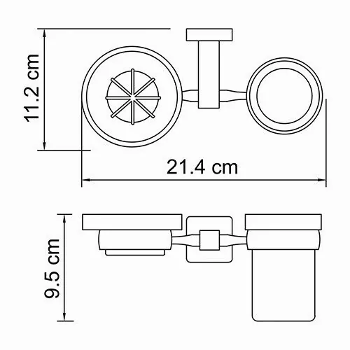 Wasserkraft Lippe K-6526 Держатель стакана и мыльницы — фото №2