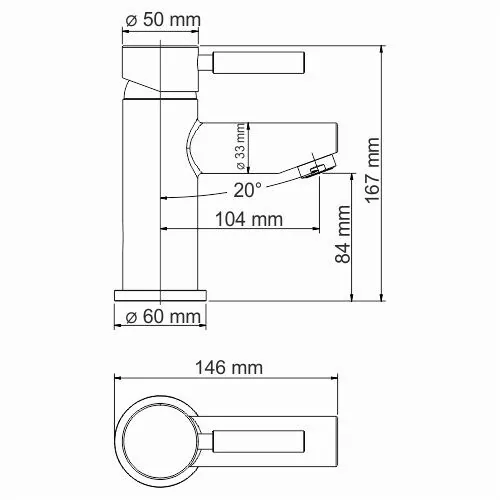 Wasserkraft Main 4103 Thermo Термостатический смеситель для умывальника, цвет хром — фото №2