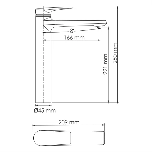 Wasserkraft Glan 6603H Смеситель для умывальника, цвет черный глянец — фото №2