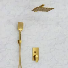 Wasserkraft A55201 Встраиваемая душевая система с верхней душевой насадкой и лейкой цвет матовое золото