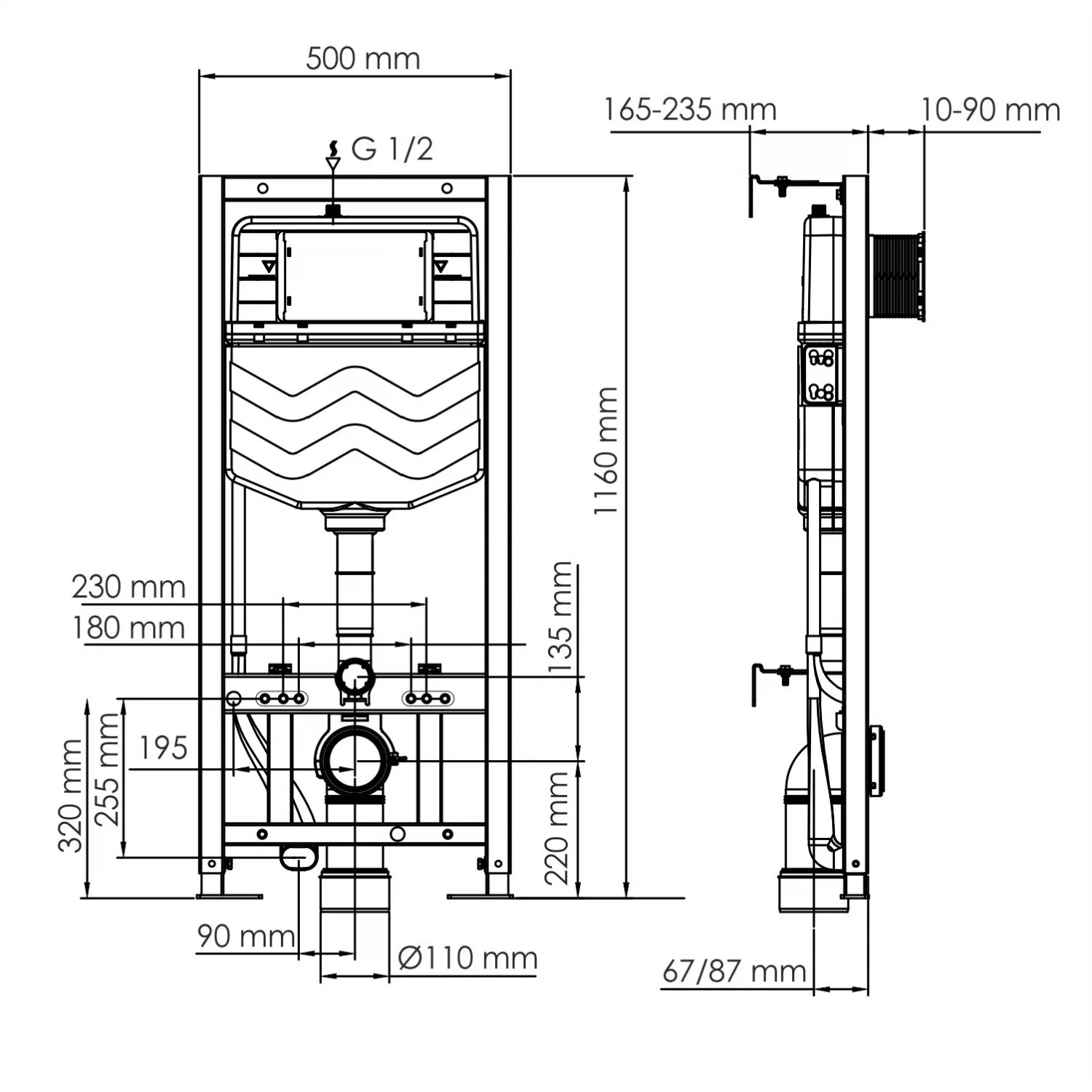 Wasserkraft Aller 10TLT.010.ME.MB01 Система инсталляции для унитазов — фото №1