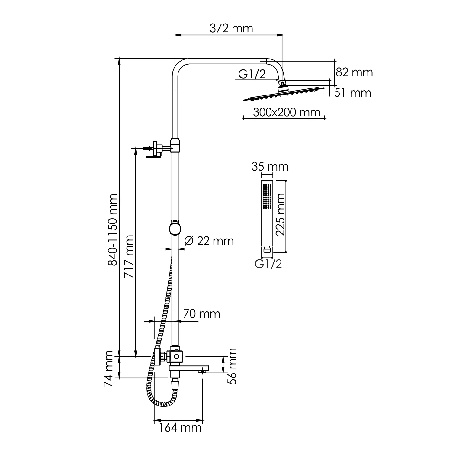 Wasserkraft A199.069.103.010.CH Thermo Душевая система с термостатическим смесителем — фото №1