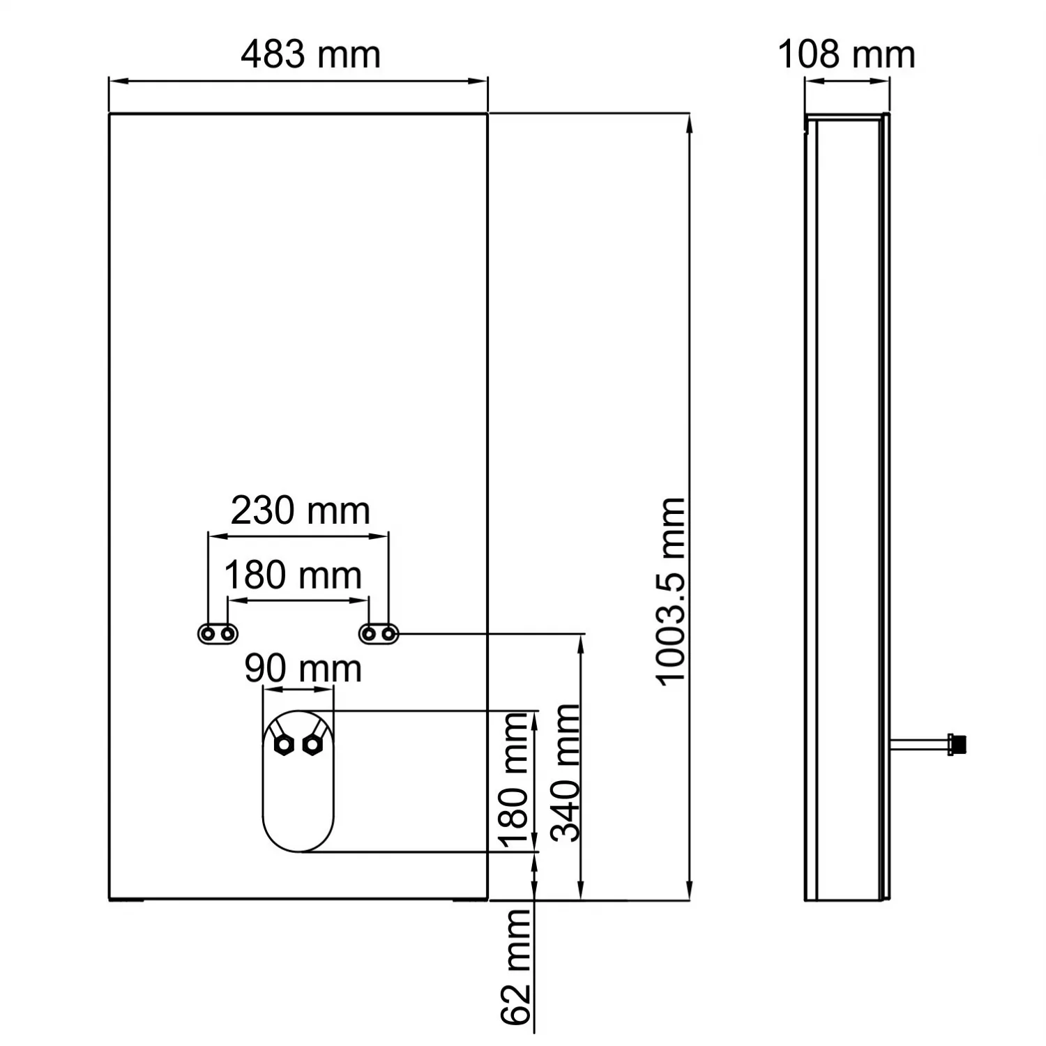 Wasserkraft Naab 86BDT.050.WH Пристенный модуль системы инсталляции для биде — фото №1