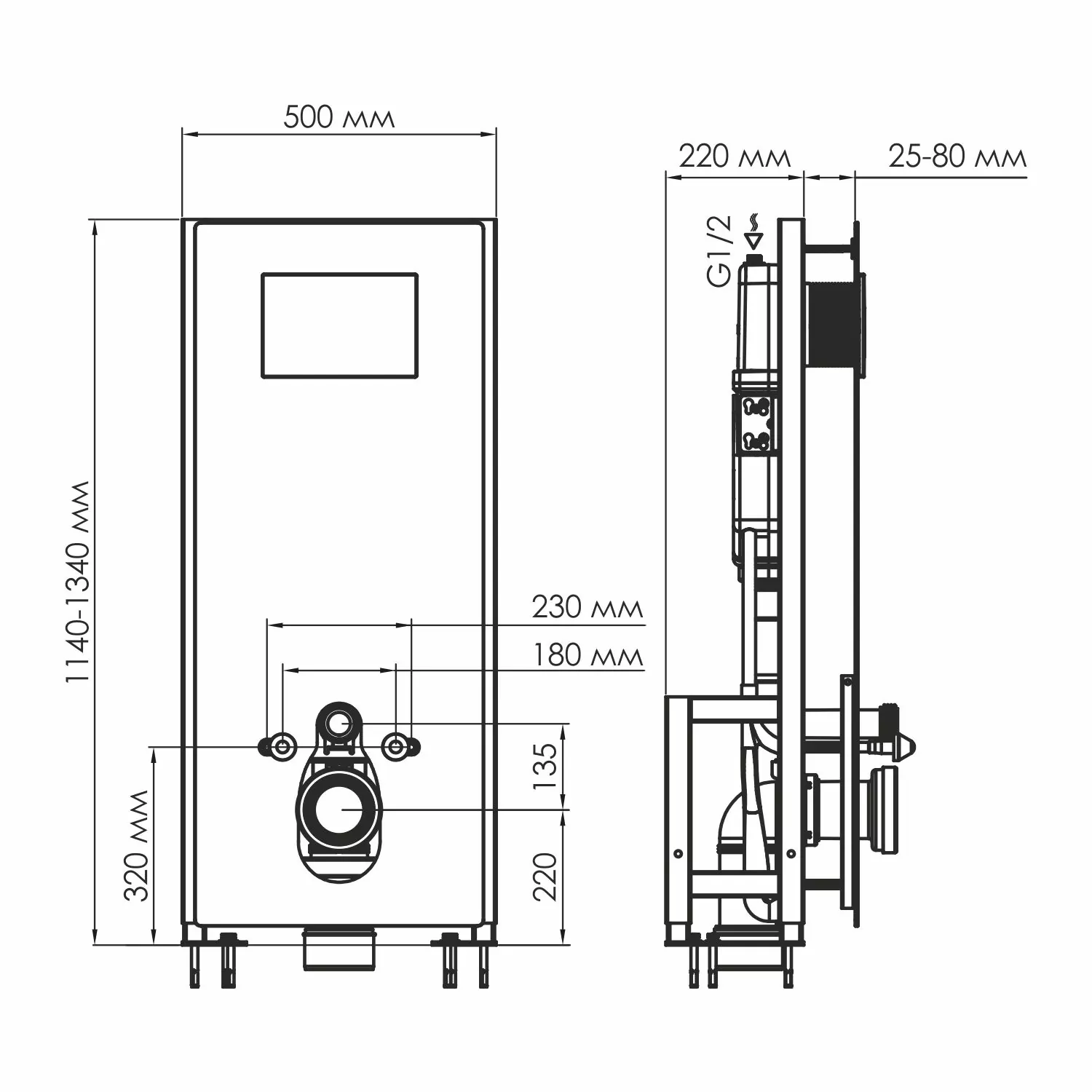 Wasserkraft Glan 66TLT.010.ME.BL.PG02 Система инсталляции для унитазов — фото №1