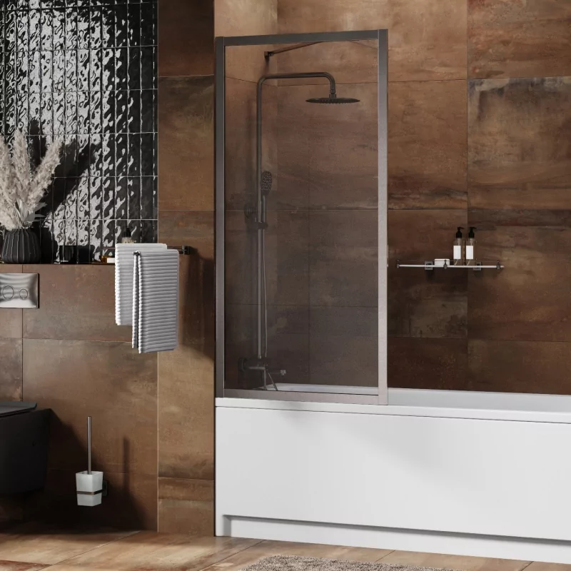 Abens 20W01-80 Brushed nickel Fixed Стеклянная шторка — фото №2