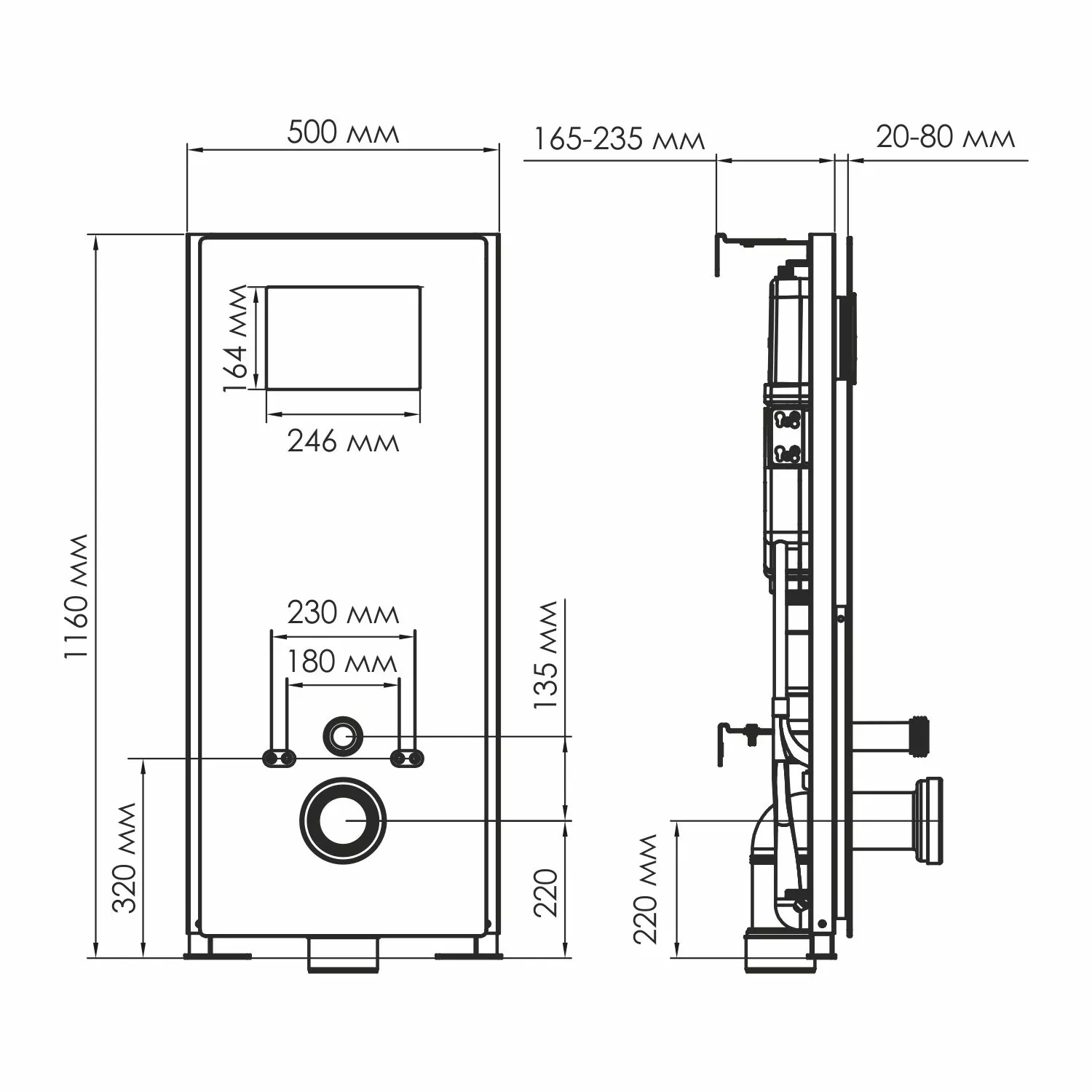 Abens 20TLT.010.ME.WH.PG02 Система инсталляции для унитазов — фото №2
