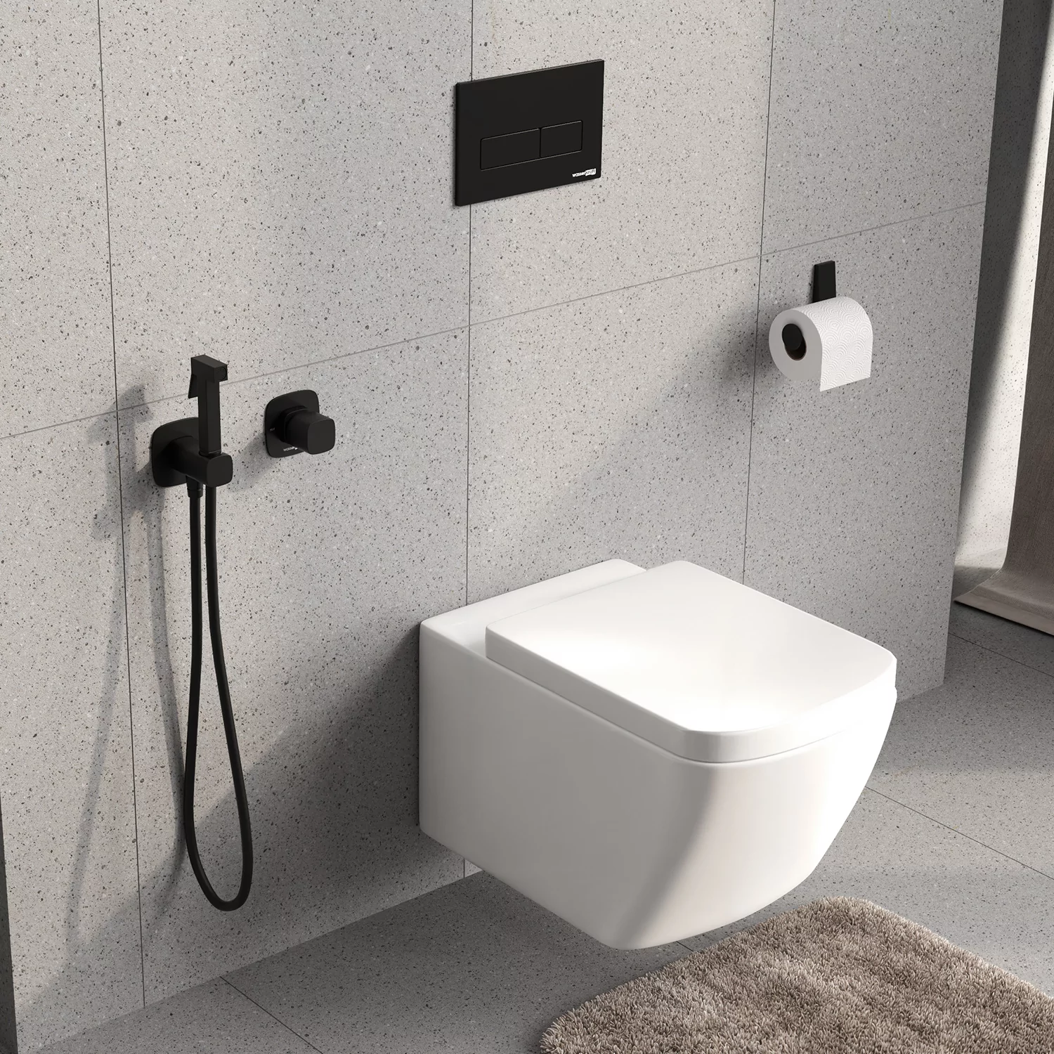 Wasserkraft A9151.327.241.212 Гигиенический душ со смесителем матовый черный — фото №1