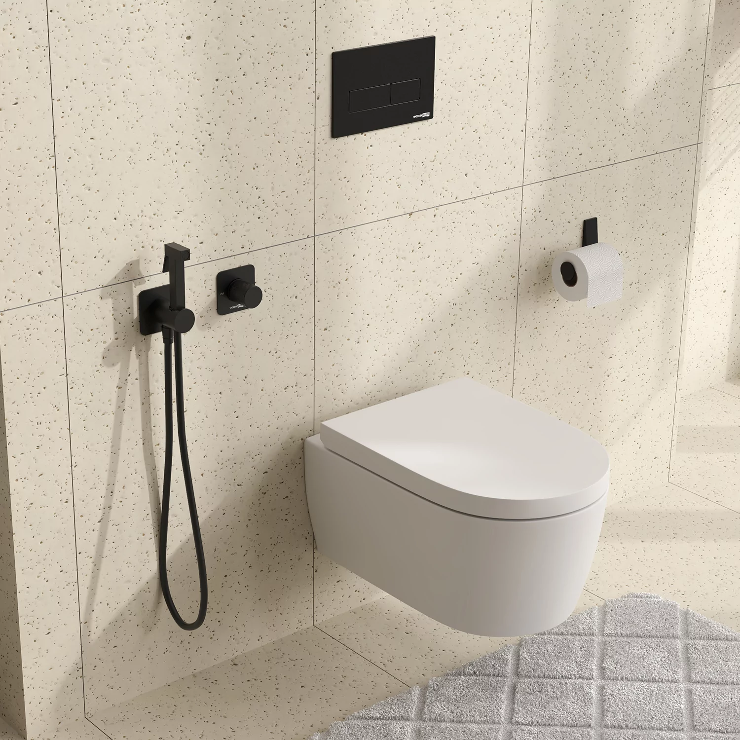 Wasserkraft A5251.302.241.212 Гигиенический душ со смесителем черный матовый — фото №1