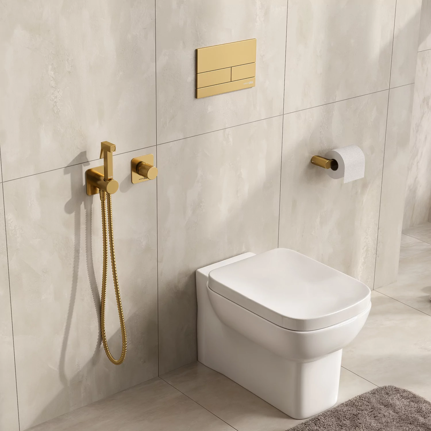 Wasserkraft A8251.285.237.213 Гигиенический душ со смесителем матовое золото — фото №1