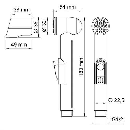 Wasserkraft A6451.275.100.092 Гигиенический душ со смесителем никель — фото №4