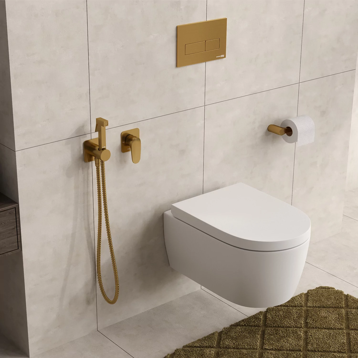 Wasserkraft A3651.285.237.213 Гигиенический душ со смесителем матовое золото — фото №1