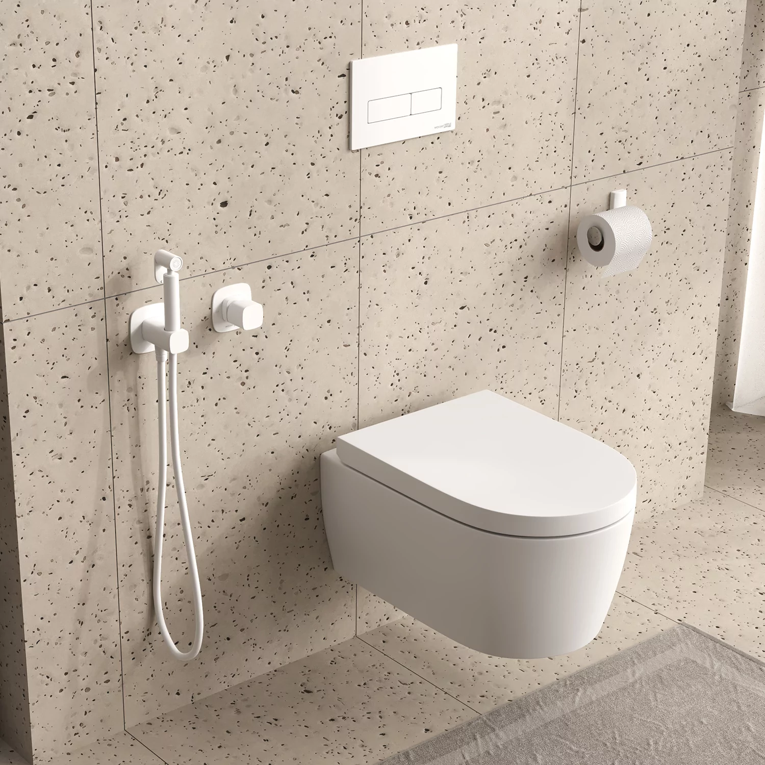 Wasserkraft A9551.328.243.232 Гигиенический душ со смесителем белый матовый — фото №2