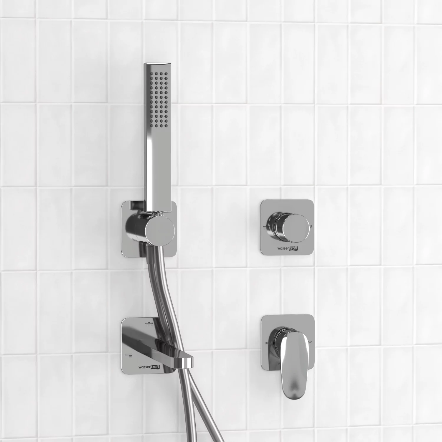 Wasserkraft Встраиваемый комплект для ванны с лейкой и изливом A3151.268.270.271.087.103 хром — фото №1