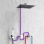 Wasserkraft Встраиваемый комплект для душа с верхней душевой насадкой и лейкой A5848.090.118.271.010.137 Thermo хром — фото №7